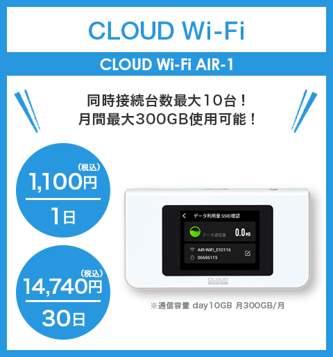 CLOUD Wi-Fi AIR-1 大容量タイプ